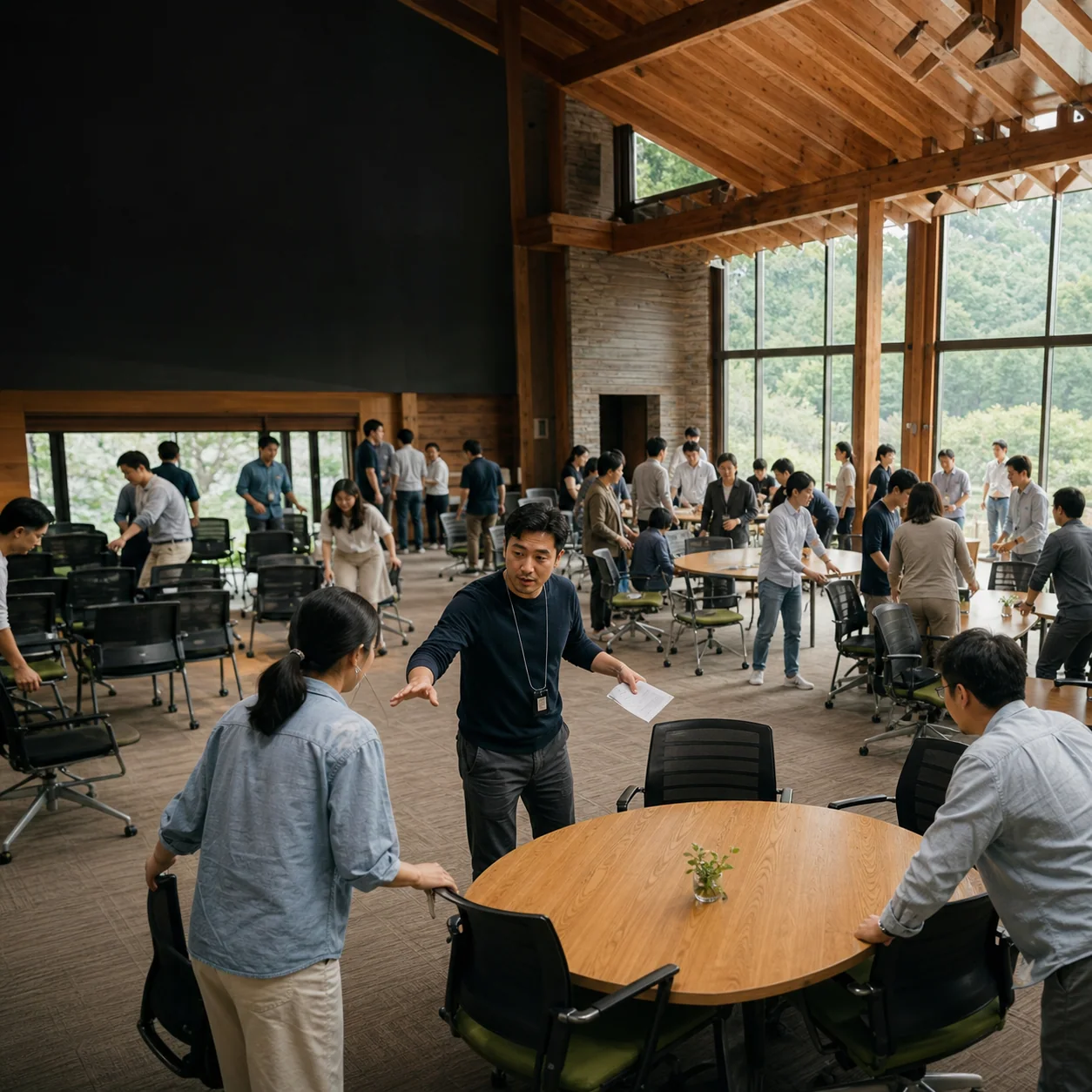 창원 기업 워크샵 숙소 80명의 교육 식사 팀활동 공간 전환 가이드