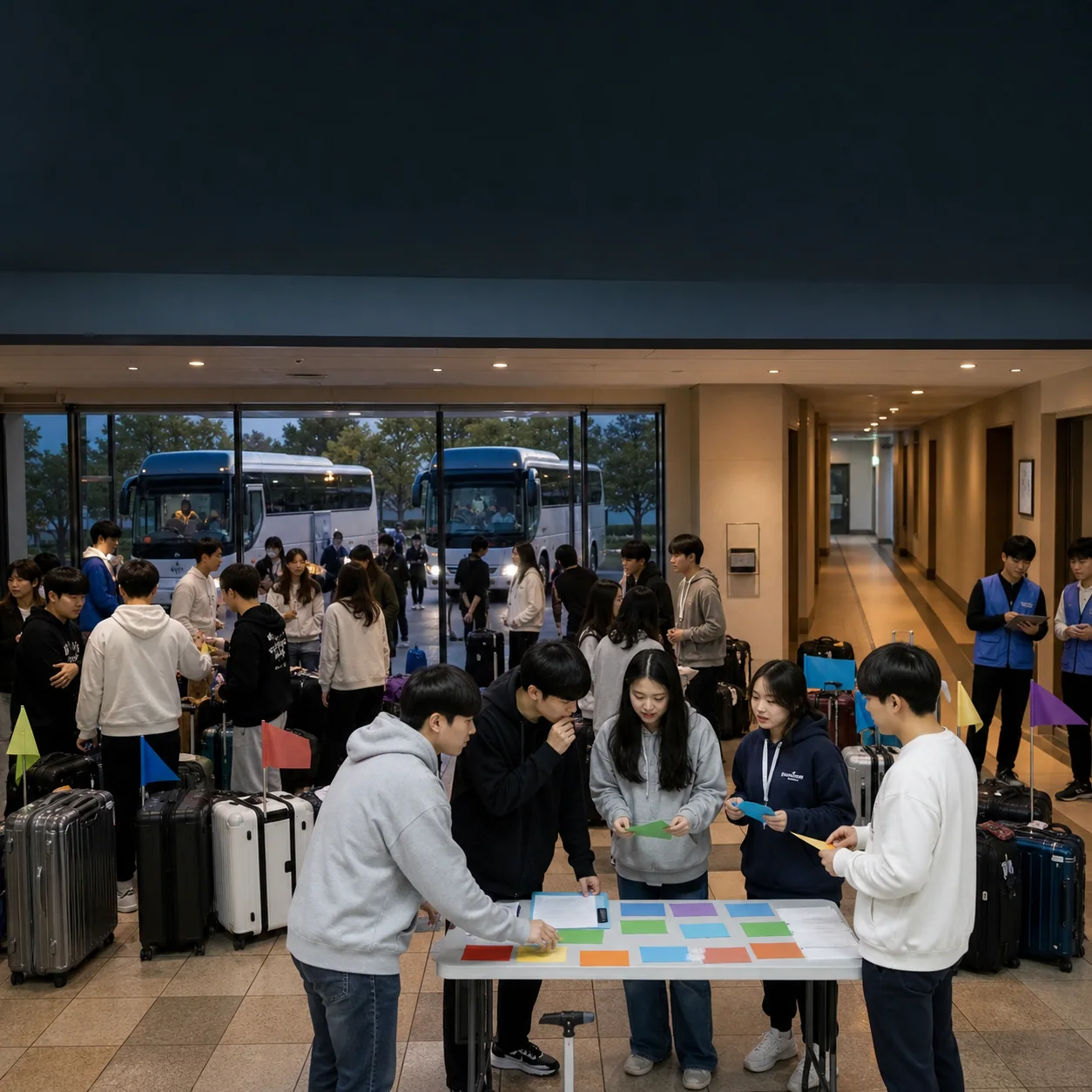 대구 근교 MT 숙소 80명의 도착 접수와 객실 배정 가이드