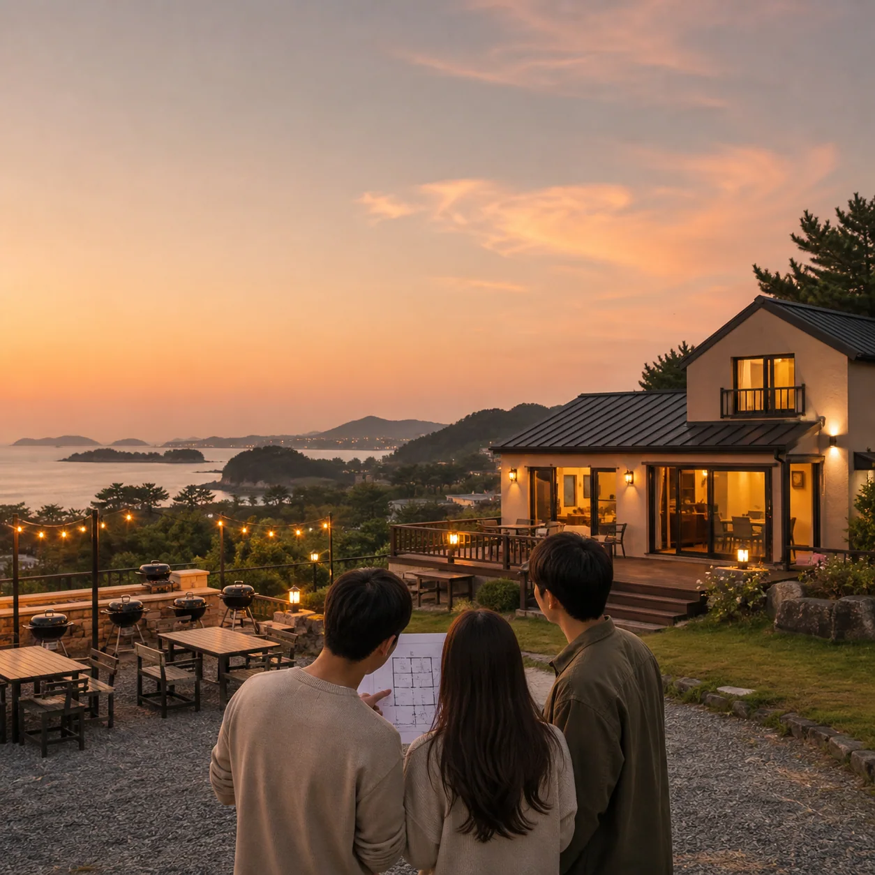 사천 60명 단체펜션 독채 개별바비큐 범위 확인 가이드