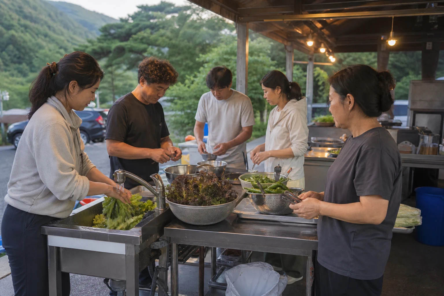 워크샵 식사 조건과 비용을 계산하는 모습