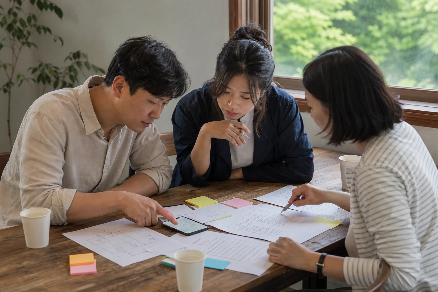 불국사와 석굴암의 주차·보행·계단 접근을 분리한 가족 일정표 모습